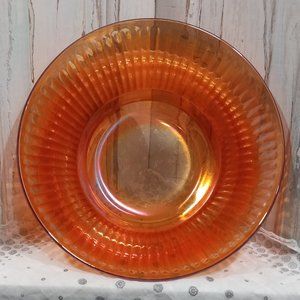 Large Vintage Iridescent Marigold Carnival Glass Bowl